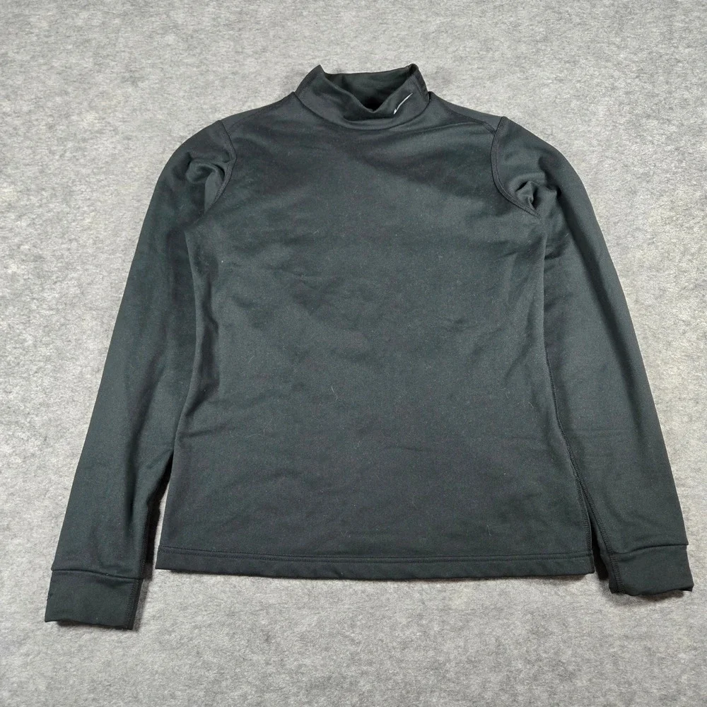 Nike Girls Black Fit Dry Mock Neck Athletic Fleece Top L 12-14